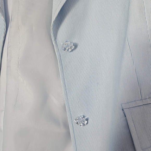 NWT Josephine Chaus Sky Blue And White Blazer Classic Career - Picture 3 of 9